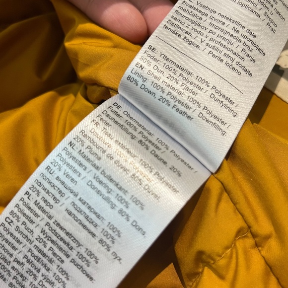 Fjallraven Greenland Down Liner Puffer Jacket - Men's Size S - Yellow Orange - Picture 10 of 16